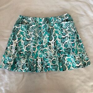 Teal Snake Print Golf Skirt